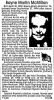 Bayne Martin McMillan (1920-1994) - Obituary - Deseret News - 28-29 Sep 1994